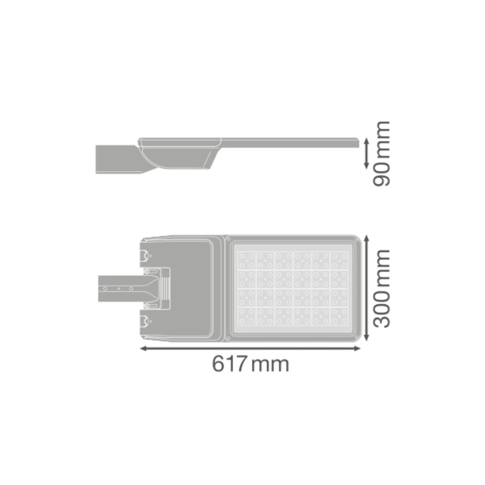 Ledvance LED gatubelysning Flex Stor RV25ST Grå 158W 24450lm 25x145D - 740 Kallvit | IP66 – Asymmetrisk