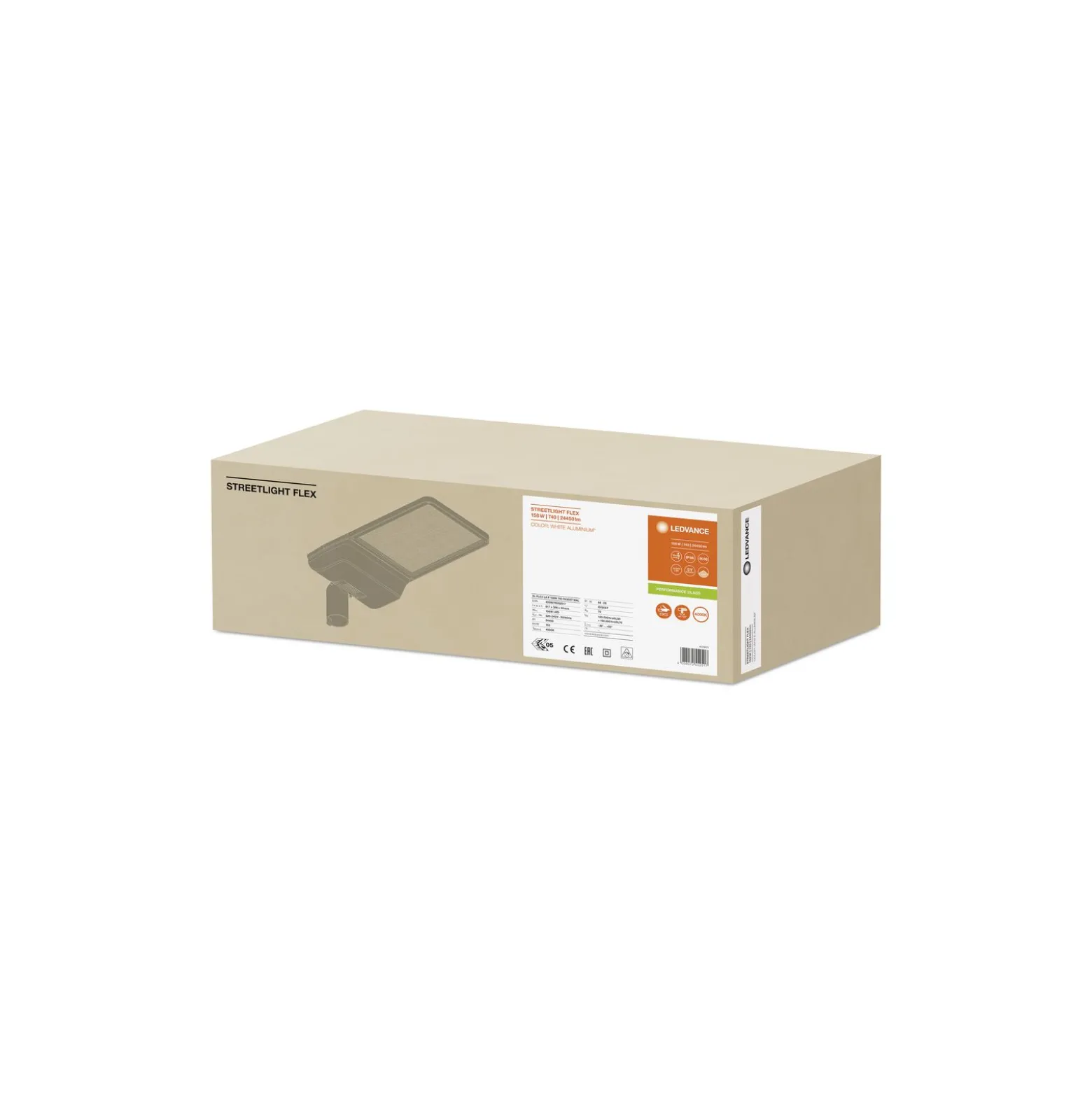 Ledvance LED gatubelysning Flex Stor RV25ST Grå 158W 24450lm 25x145D - 740 Kallvit | IP66 – Asymmetrisk