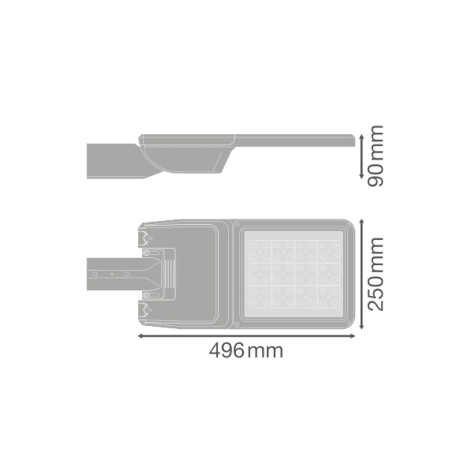 Ledvance LED Gatubelysning Flex Stor RW35ST Grå 80W 10500lm 35x135D - 727 Extra Varm Vit | IP66 - Asymmetrisk