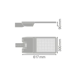 Ledvance LED gatubelysning Flex Stor RV25ST Grå 158W 21150lm 25x145D - 727 Extra Varm Vit | IP66 – Asymmetrisk