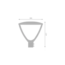 Ledvance LED Gatubelysning Urban Lykta Aluminium Grå 59W 8200lm 165X65D - 830-840 CCT | IP66 - Asymmetrisk