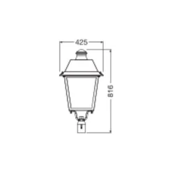 Ledvance LED Gatubelysning Urban 60W 7200lm 60x120D - 730 Extra Varm Vit | IP66 - Dali Dimbar - Asymmetrisk