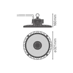 Ledvance LED Highbay Gen 5 Aluminium Svart 150W 26250lm 110D - 865 Dagsljus | IP66 - 1-10V Dimbar
