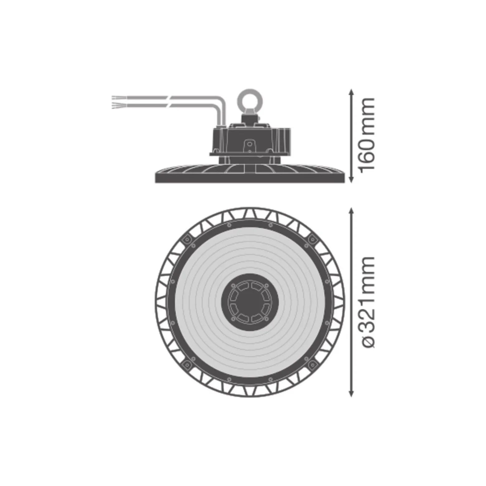 Ledvance LED Highbay Gen 5 Aluminium Svart 150W 26700lm 110D - 840 Kallvit | IP66 - 1-10V Dimbar