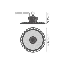 Ledvance LED Highbay Gen 5 Aluminium Svart 200W 35000lm 110D - 865 Dagsljus | IP66 - Dali Dimbar