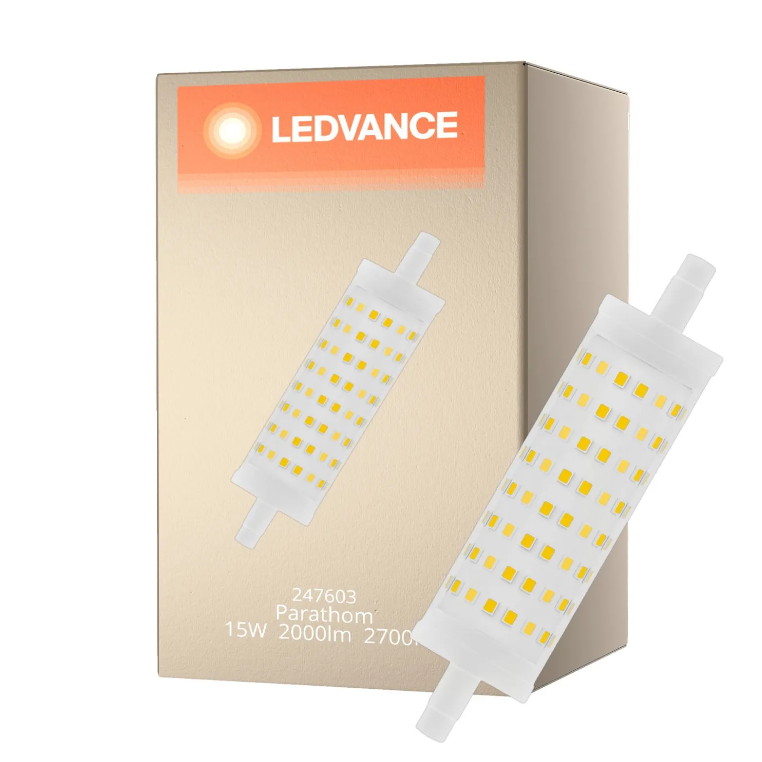 Ledvance LED Line R7s Dubbel Ended 118mm 15W 2000lm - 827 Extra Varm Vit | Dimbar - Ersättare 125W