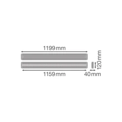 Ledvance LED Linjär IndiviLED 34W 4200lm - 840 Kallvit | 120x12cm - 3 timmar nödbelysning