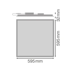 Ledvance LED Panel Comfort Aluminium Vit 33W 4320lm - 865 Dagsljus | 60x60cm - UGR < 19