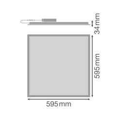 Ledvance LED Panel Kompakt Aluminium Vit 33W 3630lm - 865 Dagsljus | 60x60cm