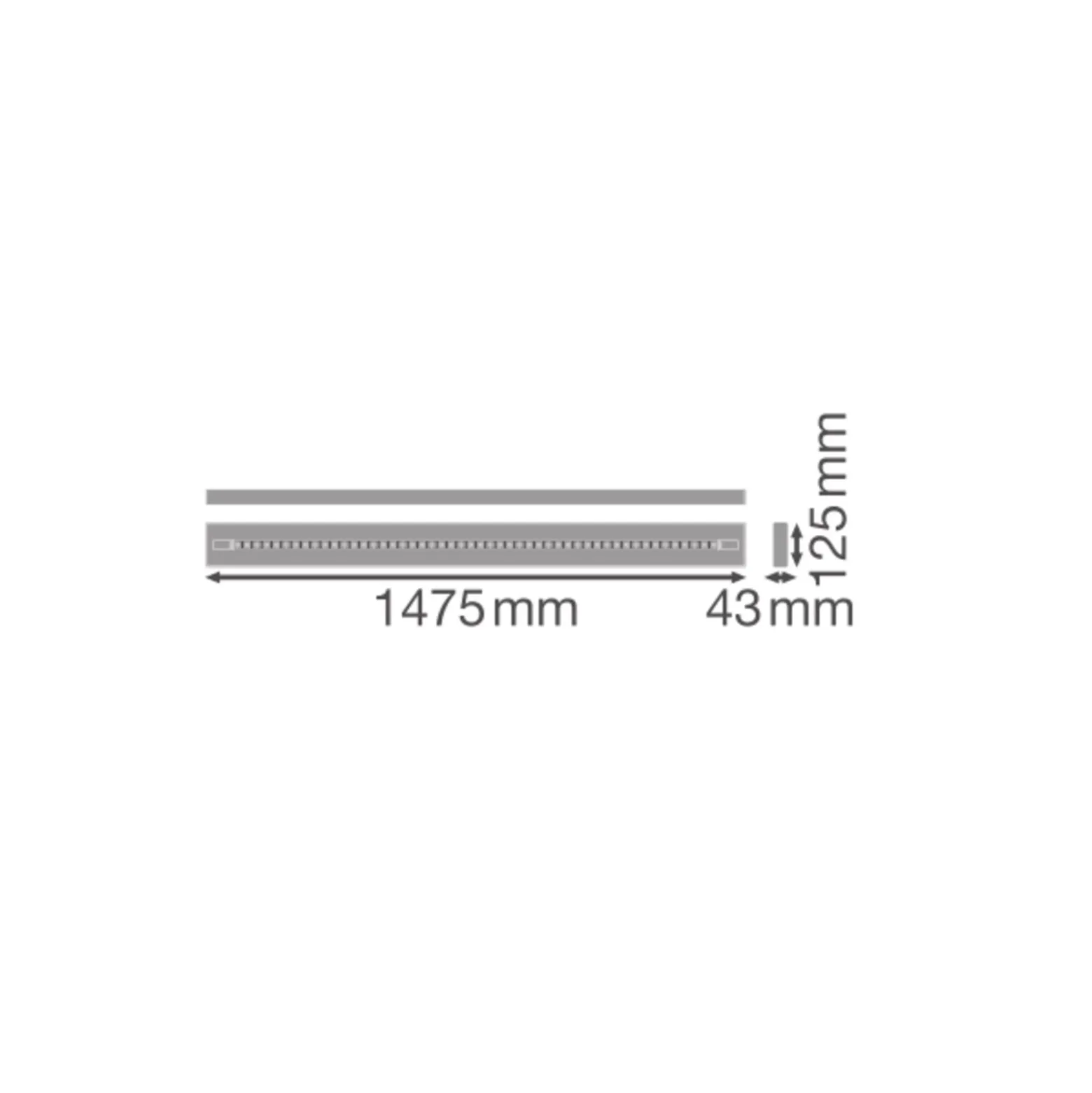 Ledvance LED Panel Linear Pendellampa IndiviLED 52W 6400lm - 940 Kallvit | 150cmx12cm - UGR <19 - Bästa Färgåtergivning - Dali Dimbar