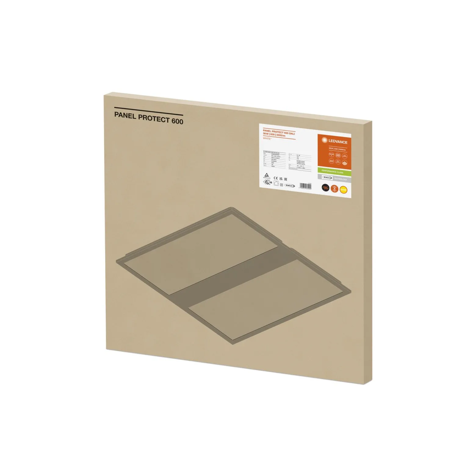 Ledvance LED Panel Protect 600 36W 5040lm - 830 Varm Vit | 60x60cm - UGR <23 - Dali Dimbar