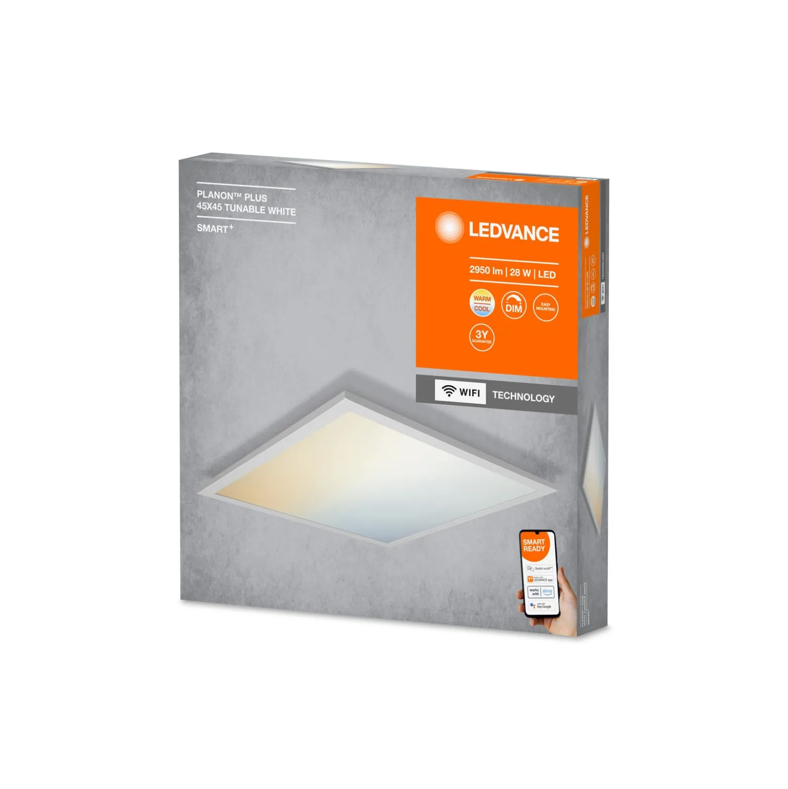 Ledvance LED Panel Smart+ Planon Plus 28W 2000lm - 830-865 Justerbar Vit | 45x45cm - UGR <25 - Wifi Dimbar