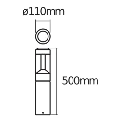 Ledvance LED Piedestallampa Endura Stil Lykta Modern Mörk Grå 12W 610lm - 830 Varm Vit | 50cm