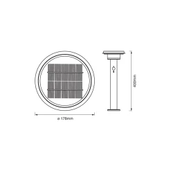 Ledvance LED Piedestallampa Endura Stil Dubbel Circle Stål 6W 400lm - 830 Varm Vit | Solar - Rörelse- och Ljussensor