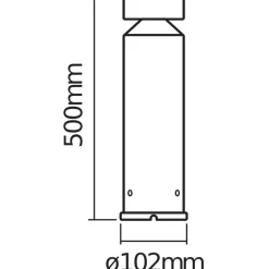 Ledvance LED Piedestallampa Endura Stil Cylinder Rostfritt Stål 6W 360lm - 830 Varm Vit | 50cm