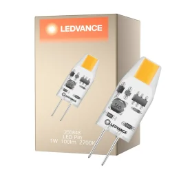 Ledvance LED Pin Micro 12V G4 Klar 1W 100lm - 827 Extra Varm Vit | Ersättare 10W