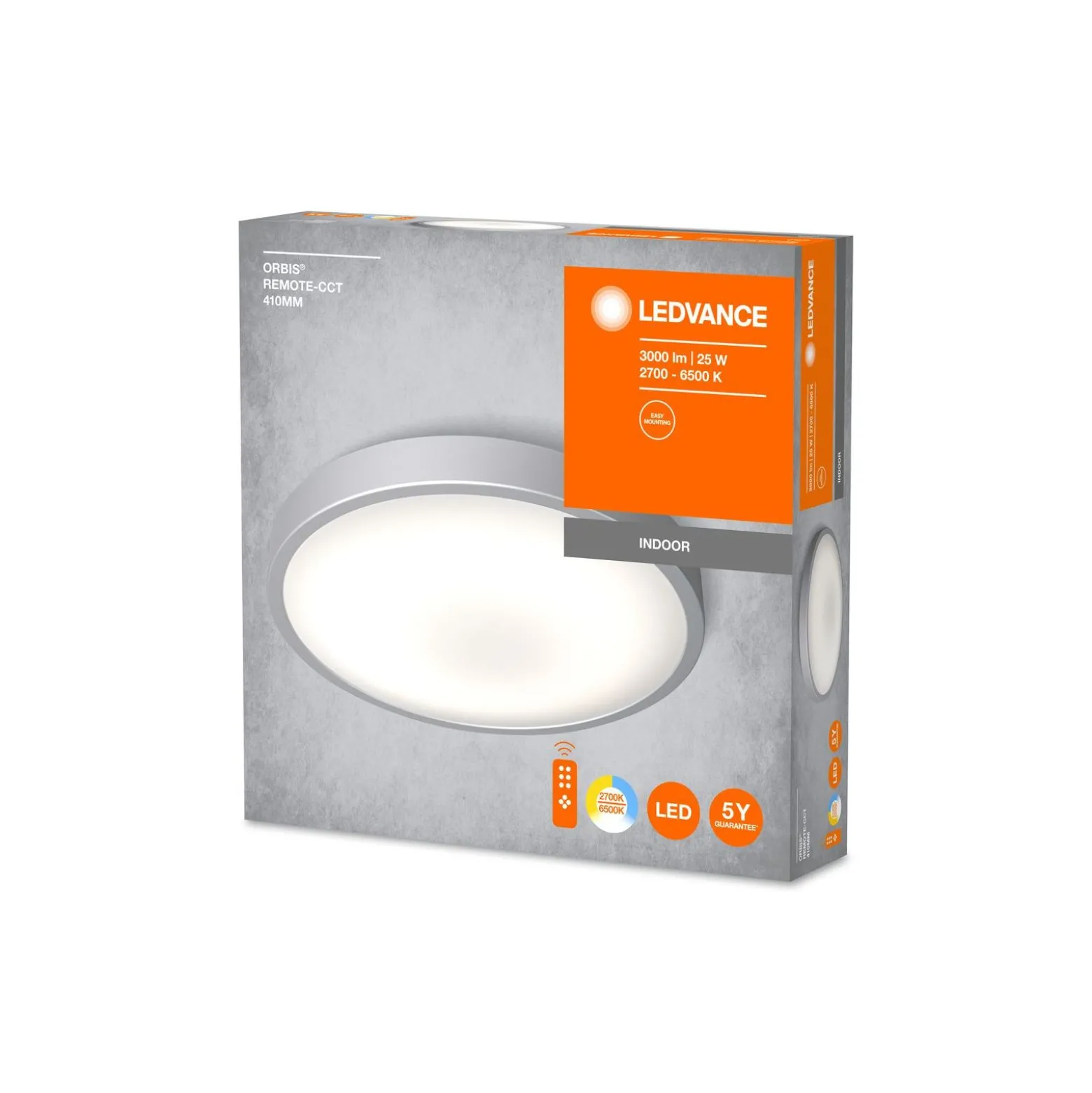 Ledvance LED Plafond Orbis Vit 25W 1800lm - 827-865 CCT | 410mm - IP20