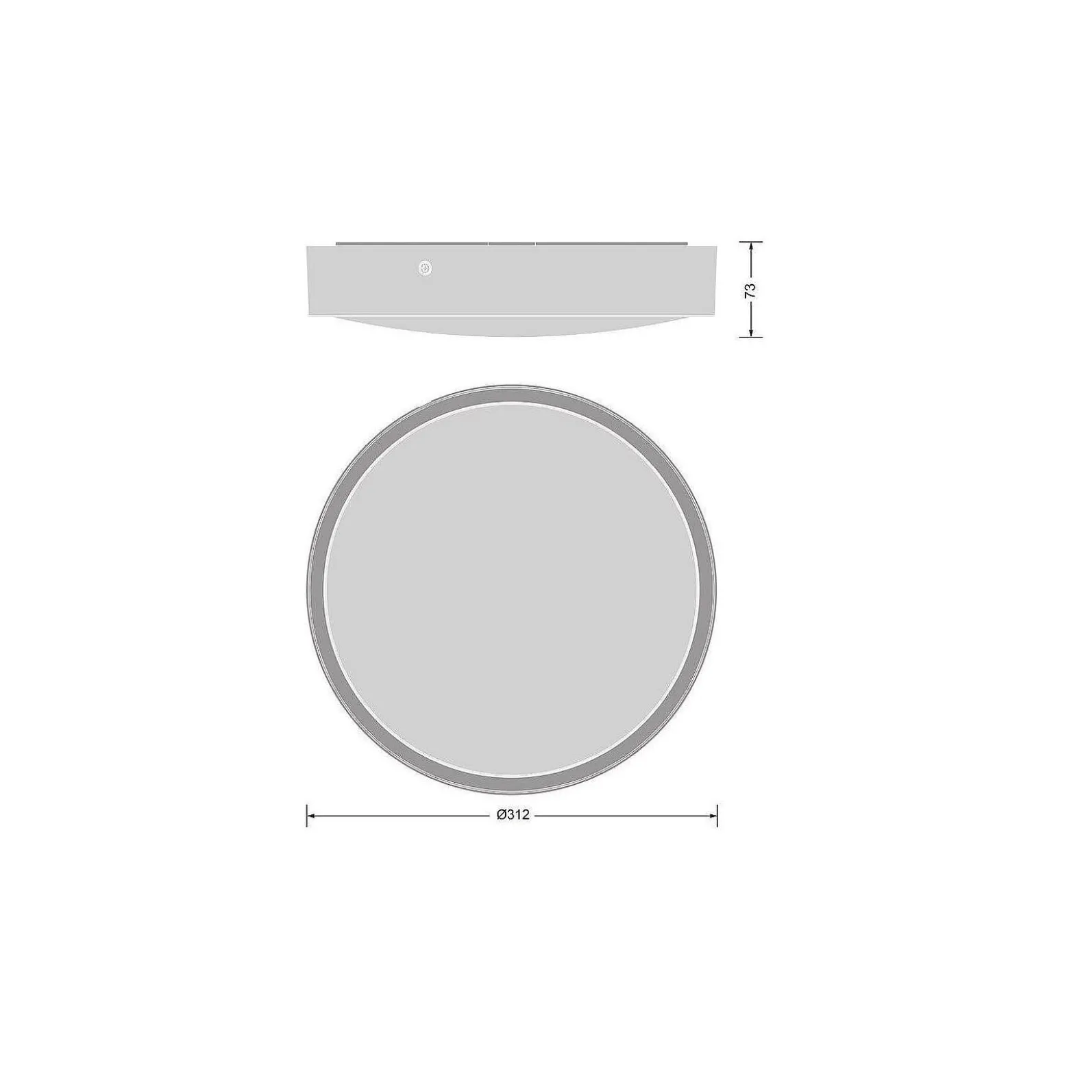 Ledvance LED Plafond Runda Svart 15W 2020lm - 830 Varm Vit | 312mm - IP65 - Dali Dimbar