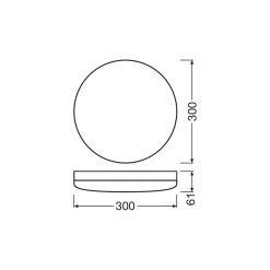 Ledvance LED Plafond 300 Vit 24W 1920lm - 840 Kallvit | 300mm - IP65