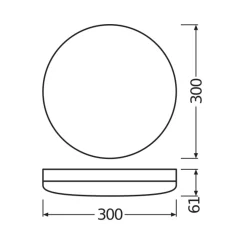 Ledvance LED Plafond 300 Vit 24W 1800lm - 830 Varm Vit | 300mm - IP65