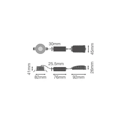 Ledvance LED Spot Combo Aluminium Svart 6W 600lm 60D - 927-930-940 CCT | 82mm - Utskärning 68mm - IP65 - Dimbar