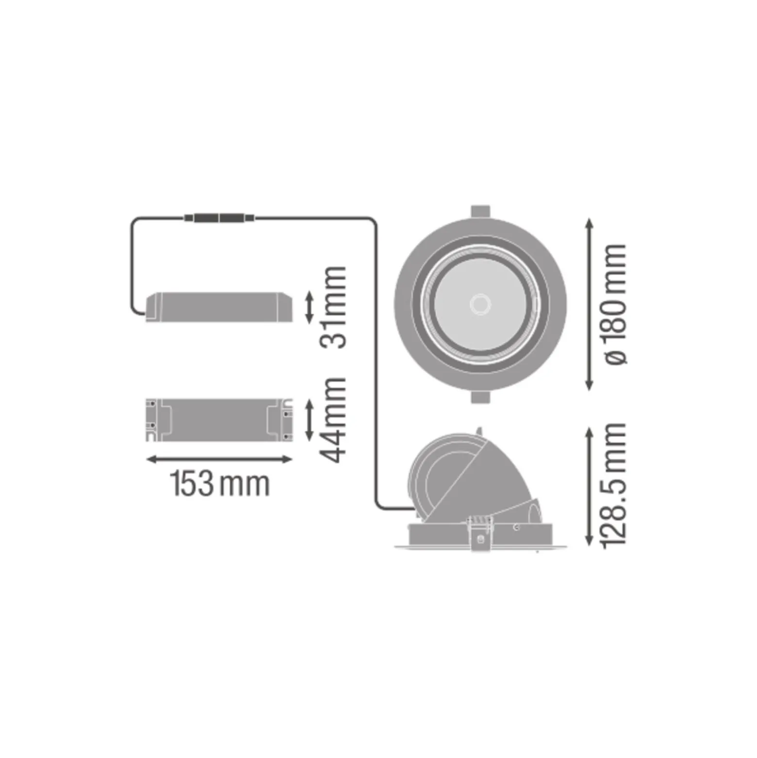 Ledvance LED Spot Vario Lutningsbar 35W 3350lm 24D - 840 Kallvit | Utskärning 170mm