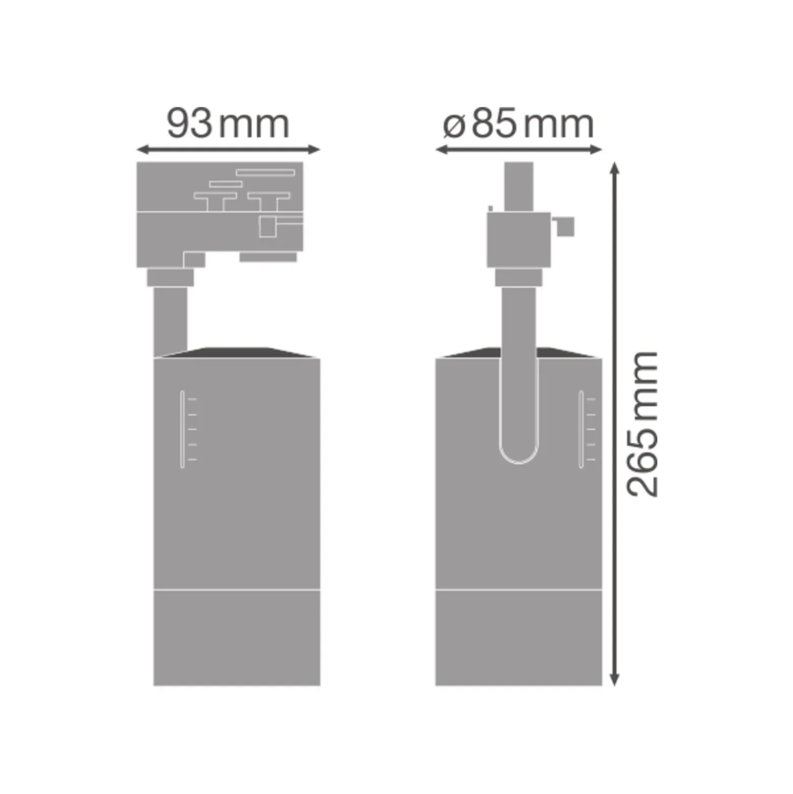 Ledvance LED Spårbelysning D85 Svart 25W 1500lm 15-55D - 830 Varm Vit | Mechanical Zoom - Dimbar