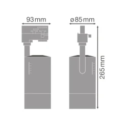Ledvance LED Spårbelysning D85 Vit 25W 1500lm 15-55D - 940 Kallvit | Mechanical Zoom - Bästa Färgåtergivning - Dimbar