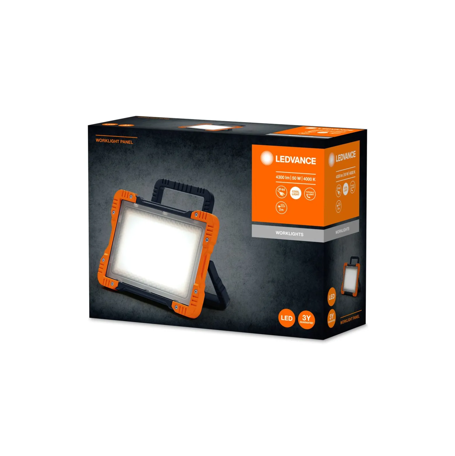 Ledvance LED Strålkastare Abetsbelysning Panel Mörk Grå 50W 4500lm 110D - 840 Kallvit | IP20 - Symmetrisk