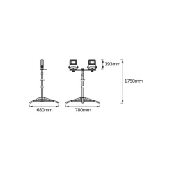 Ledvance LED Strålkastare Abetsbelysning Stativ Mörk Grå 2X30W 5400lm 120D - 840 Kallvit | IP65 - Symmetrisk