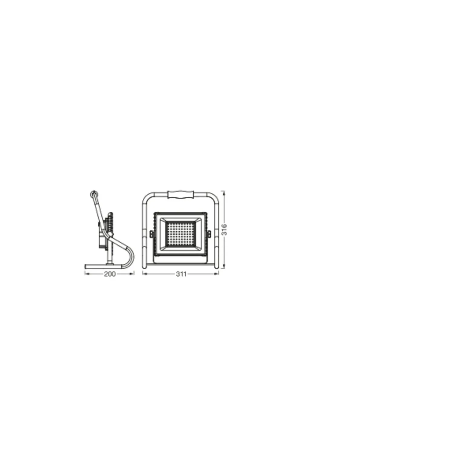 Ledvance LED Strålkastare Abetsbelysning Apelsin 30W 2400lm 110D - 840 Kallvit | IP44 - Uppladdningsbar - Symmetrisk