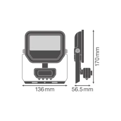 Ledvance LED Strålkastare Aluminium Svart 8W 1200lm 100D - 840 Kallvit | IP65 - Rörelse- Och Ljussensor - Symmetrisk