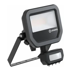 Ledvance LED Strålkastare Aluminium Svart 8W 1100lm 100D - 830 Varm Vit | IP65 - Rörelse- Och Ljussensor - Symmetrisk