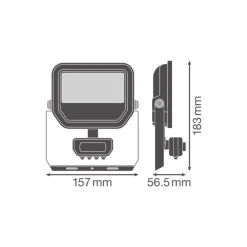 Ledvance LED Strålkastare Aluminium Svart 17W 2400lm 100D - 840 Kallvit | IP65 - Rörelse- Och Ljussensor - Symmetrisk