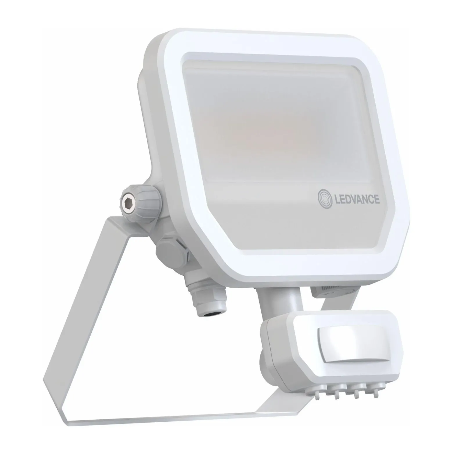 Ledvance LED Strålkastare Aluminium Vit 17W 2200lm 100D - 830 Varm Vit | IP65 - Rörelse- Och Ljussensor - Symmetrisk