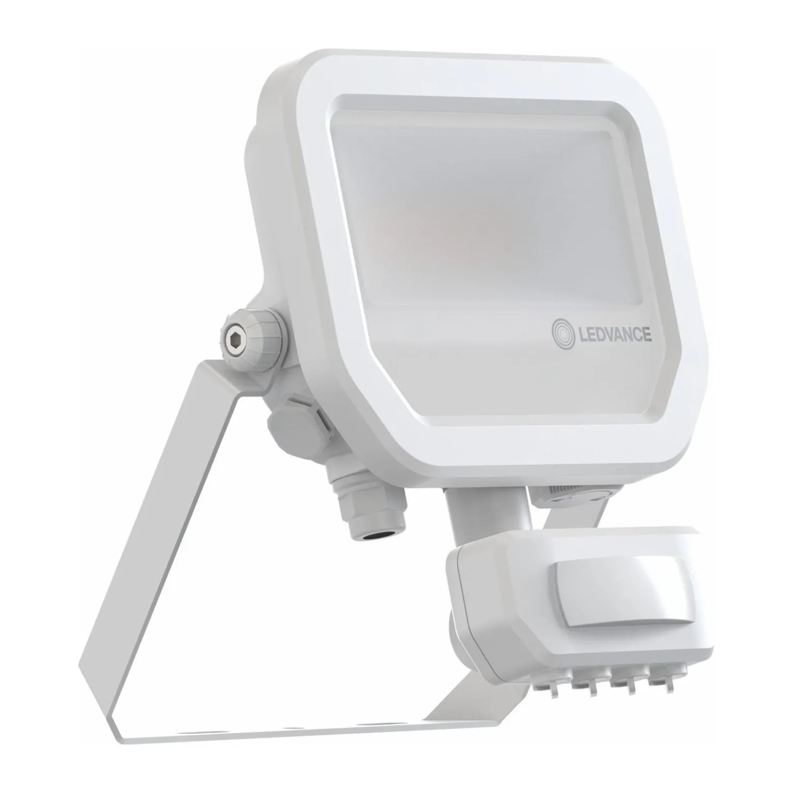 Ledvance LED Strålkastare Aluminium Vit 8W 1200lm 100D - 840 Kallvit | IP65 - Rörelse- Och Ljussensor - Symmetrisk