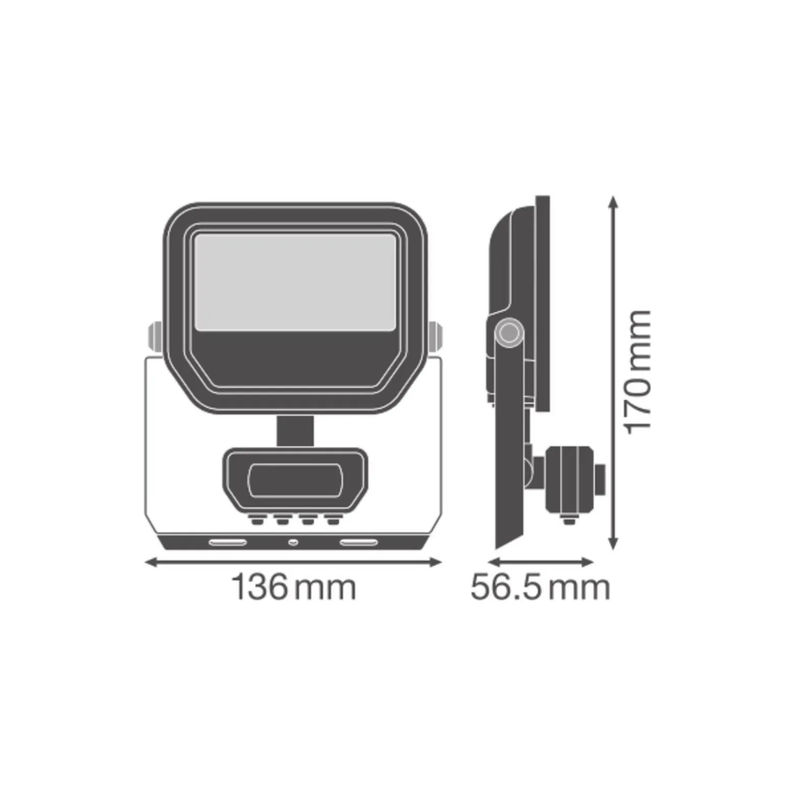 Ledvance LED Strålkastare Aluminium Vit 8W 1200lm 100D - 840 Kallvit | IP65 - Rörelse- Och Ljussensor - Symmetrisk