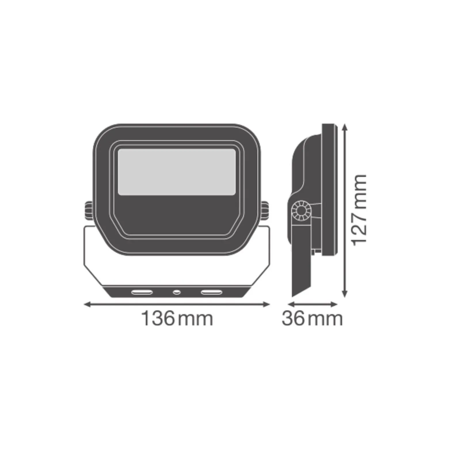 Ledvance LED Strålkastare Aluminium Svart 8W 1200lm 100D - 865 Dagsljus | IP66 - Symmetrisk