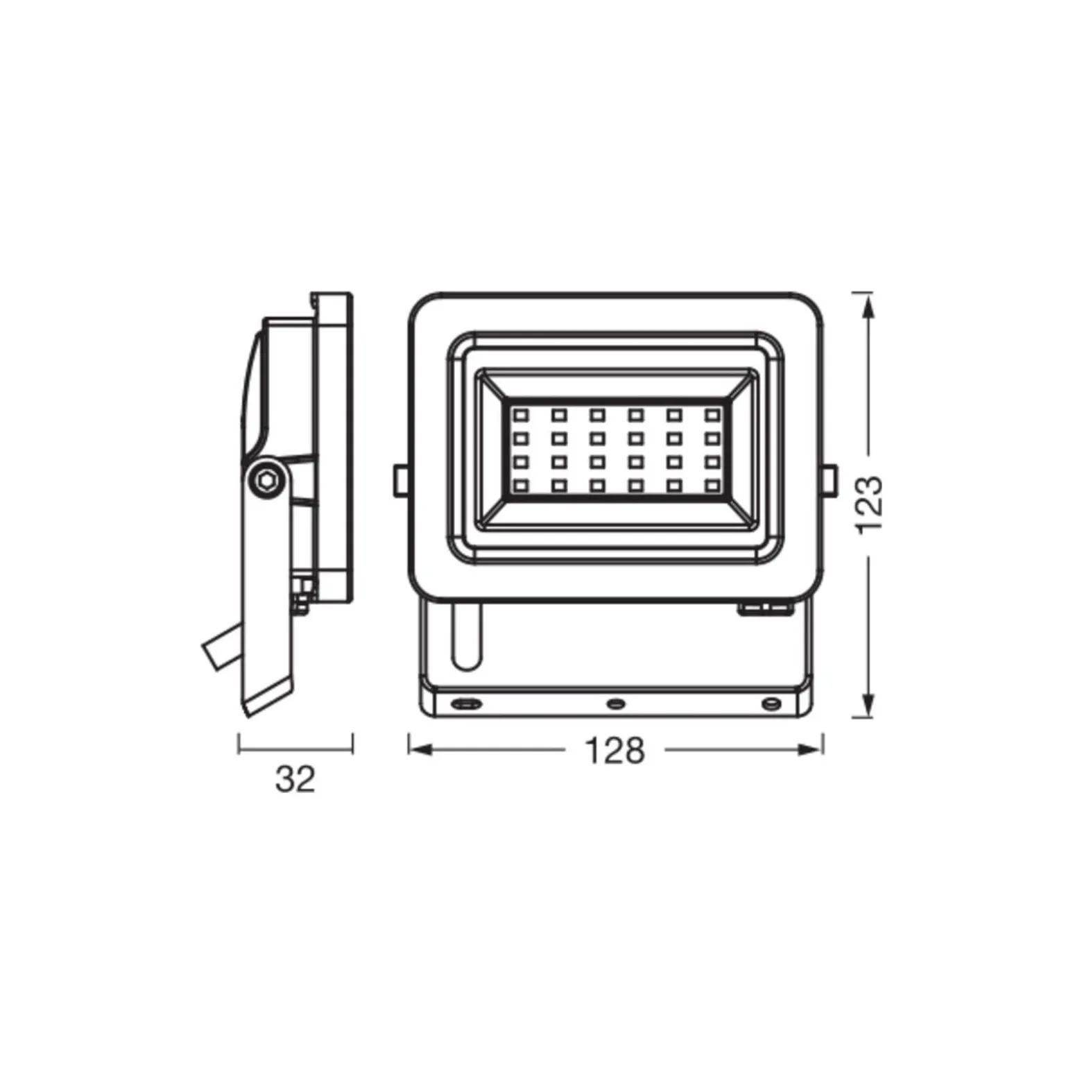 Ledvance LED Strålkastare Aluminium Svart 5W 870lm 95D - 840 Kallvit | IP65 - Symmetrisk