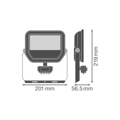 Ledvance LED Strålkastare Aluminium Svart 41W 5500lm 100D - 830 Varm Vit | IP65 - Rörelse- Och Ljussensor - Symmetrisk
