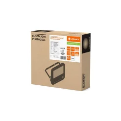 Ledvance LED Strålkastare Aluminium Svart 69W 10000lm 100D - 840 Kallvit | IP66 - Ljussensor - Symmetrisk