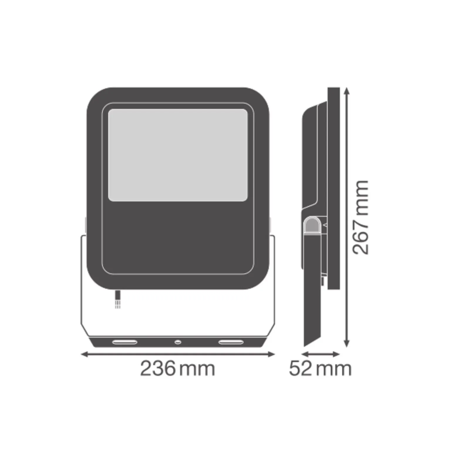Ledvance LED Strålkastare 100 Aluminium Vit 69W 9150lm 100D - 830 Varm Vit | IP66 - Symmetrisk
