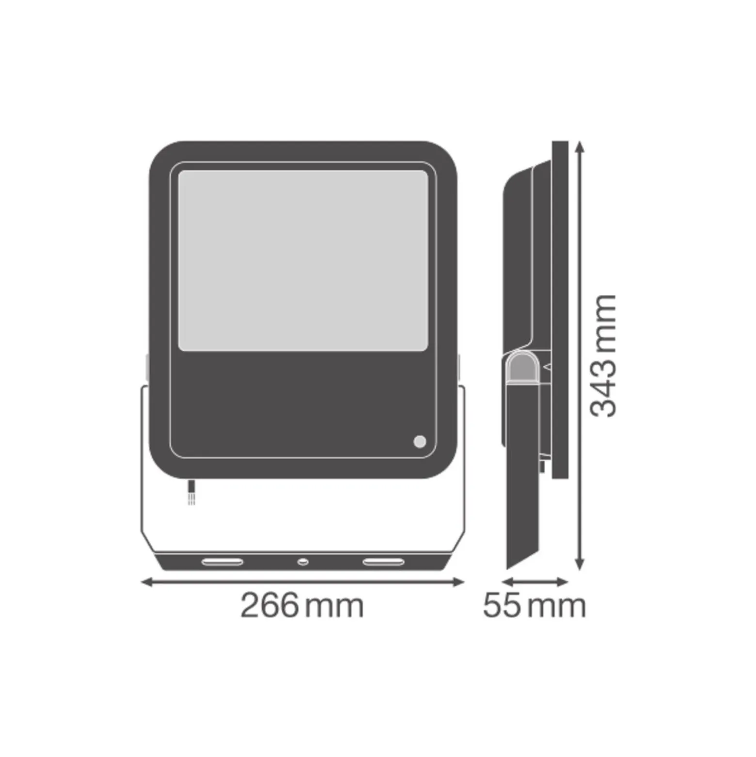 Ledvance LED Strålkastare Aluminium Svart 100W 15000lm 100D - 840 Kallvit | IP66 - Ljussensor - Symmetrisk