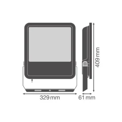 Ledvance LED Strålkastare Aluminium Svart 167W 25000lm 100D - 840 Kallvit | IP66 - Symmetrisk