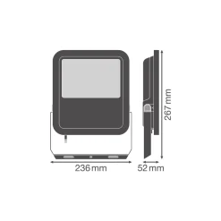 Ledvance LED Strålkastare Area Gen 2 Svart 50W 6500lm - 830 Varm Vit | IP66 - Asymmetrisk