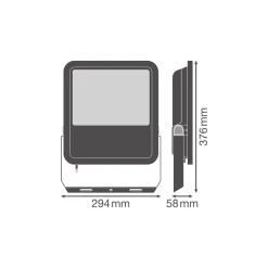 Ledvance LED Strålkastare Area Gen 2 Svart 100W 14000lm - 830 Varm Vit | IP66 - Asymmetrisk