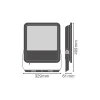 Ledvance LED Strålkastare Area Gen 2 Svart 133W 18600lm - 830 Varm Vit | IP65 - Asymmetrisk