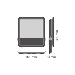 Ledvance LED Strålkastare Area Gen 2 Svart 133W 18600lm - 830 Varm Vit | IP65 - Asymmetrisk