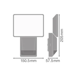 Ledvance LED Strålkastare Endura Vit 15W 1500lm 100D - 840 Kallvit | IP55 - Rörelse- och ljussensor - Symmetrisk