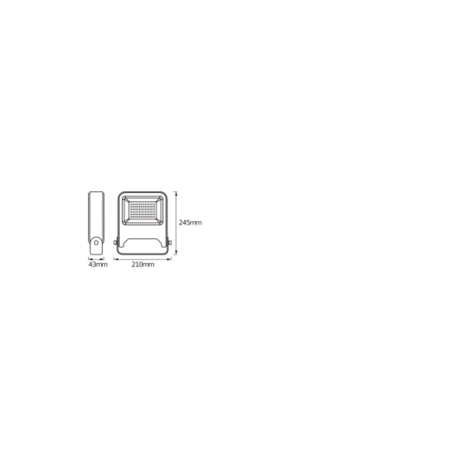 Ledvance LED Strålkastare Endura Vit 50W 4500lm 100D - 830 Varm Vit | IP65 - Symmetrisk